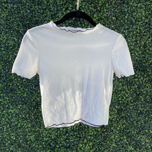 White Cropped T-Shirt